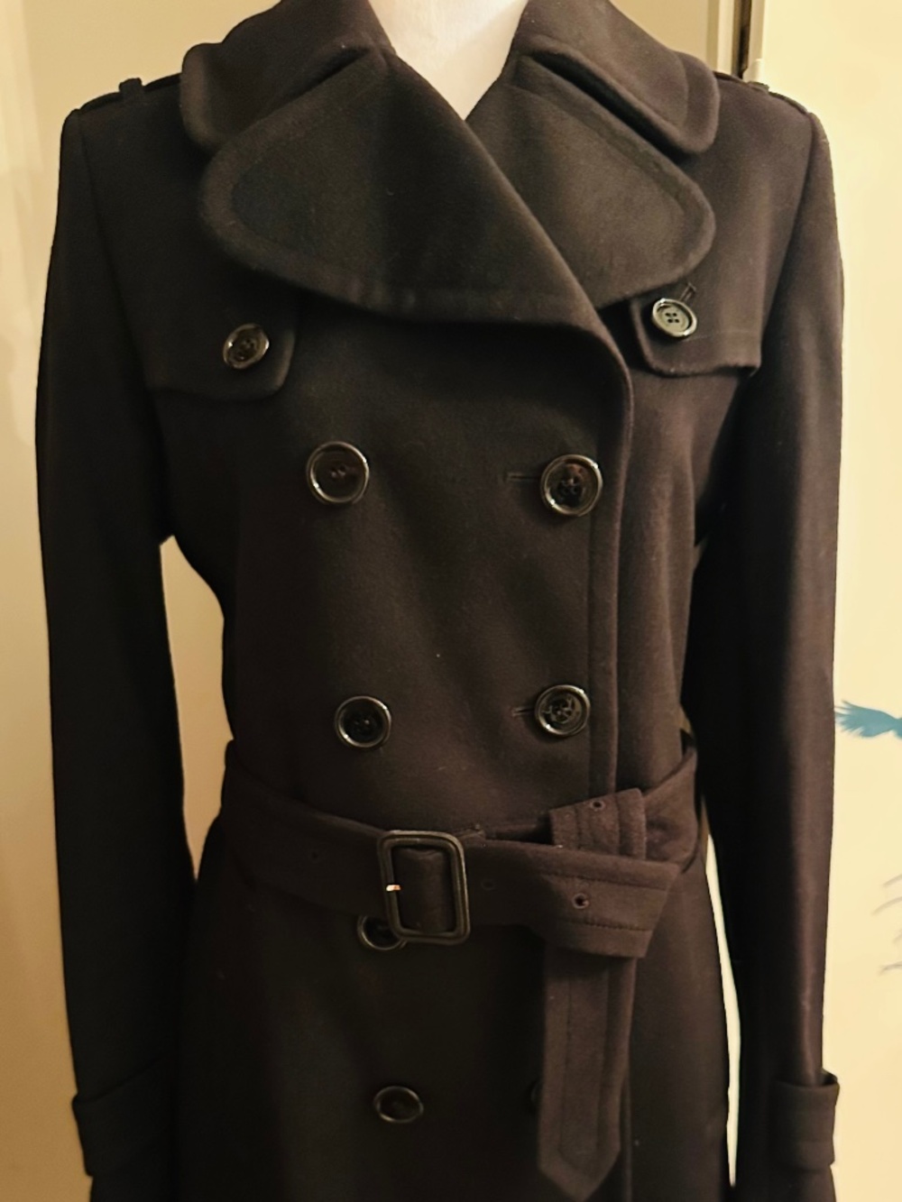 Burberry black wool trench coat with belt #trench #luxury